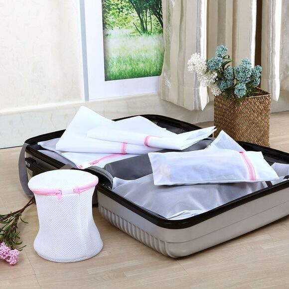 Traveling Washing  Bags Socks Underwear Clothes Net Mesh Bag Set (Pink) - Picture 6 of 6